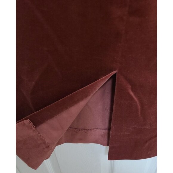 Vtg 70s Bronson of California Midi Skirt Rust Red Velvet Cottagecore Folk Sz 5/6 - Picture 5 of 12